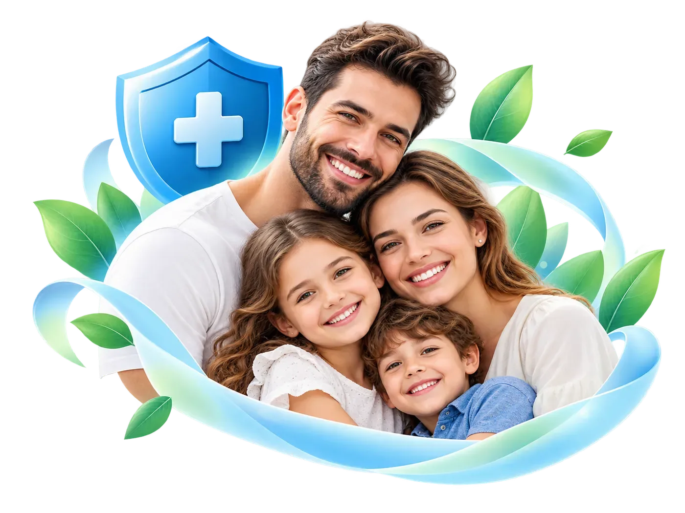 Famille protégée par une mutuelle santé